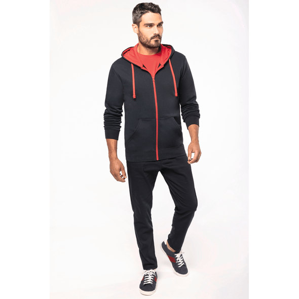 Kariban Contrast hooded sweatshirt jacket